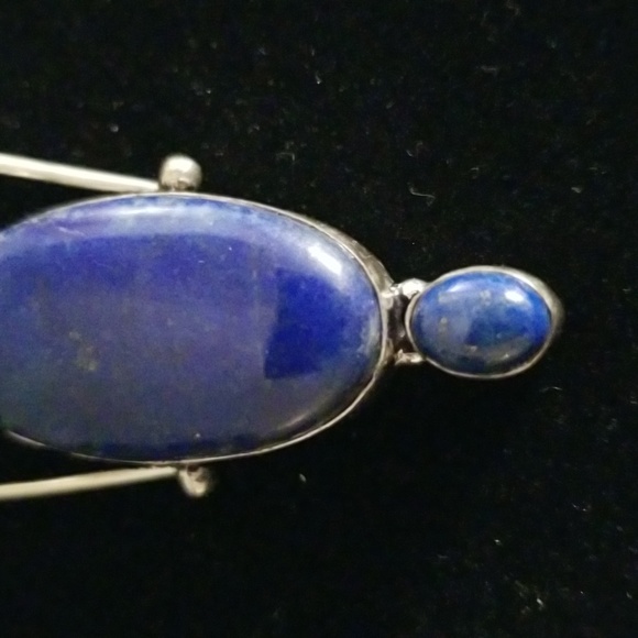LARGE 3-Stone Oval Sodalite Pendant - Picture 2 of 6